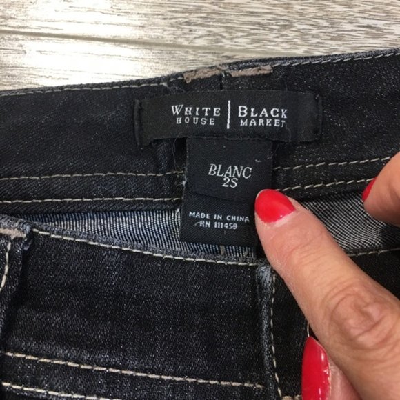 White House Black Market Blanc Bootleg Black Jeans - Picture 5 of 6